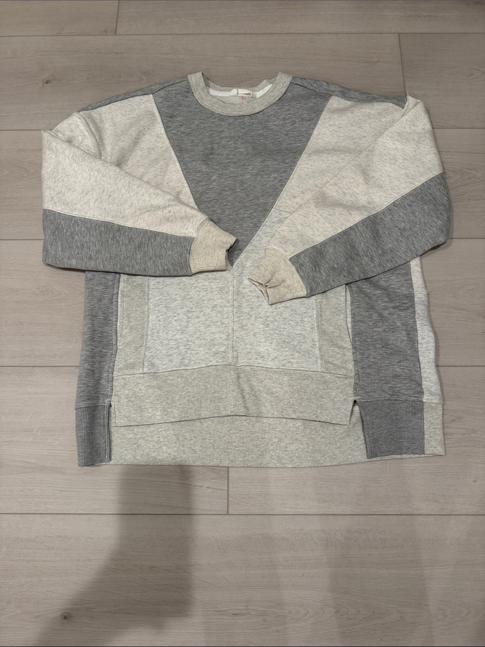 Free People Movement Heather Grey Colorblock Sweater SZ XS